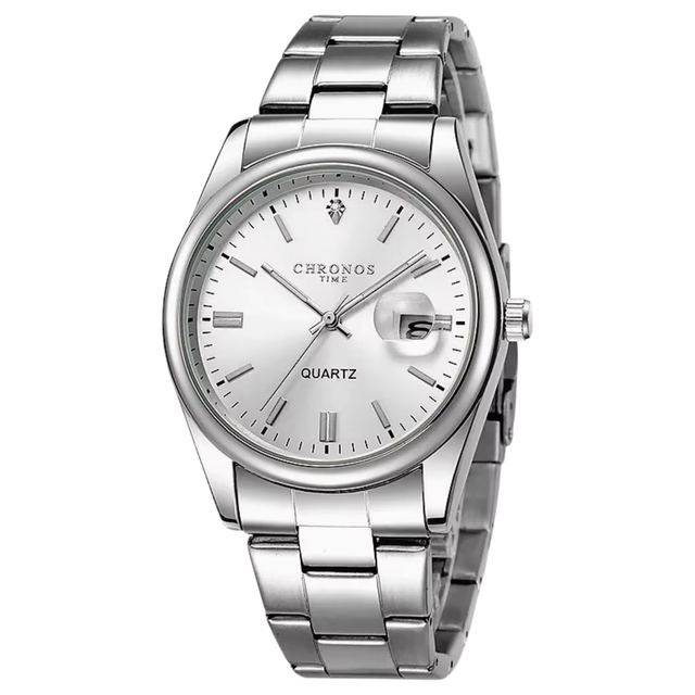 MANUELSON Luxury Line, zilverkleurig herenhorloge met stalen band